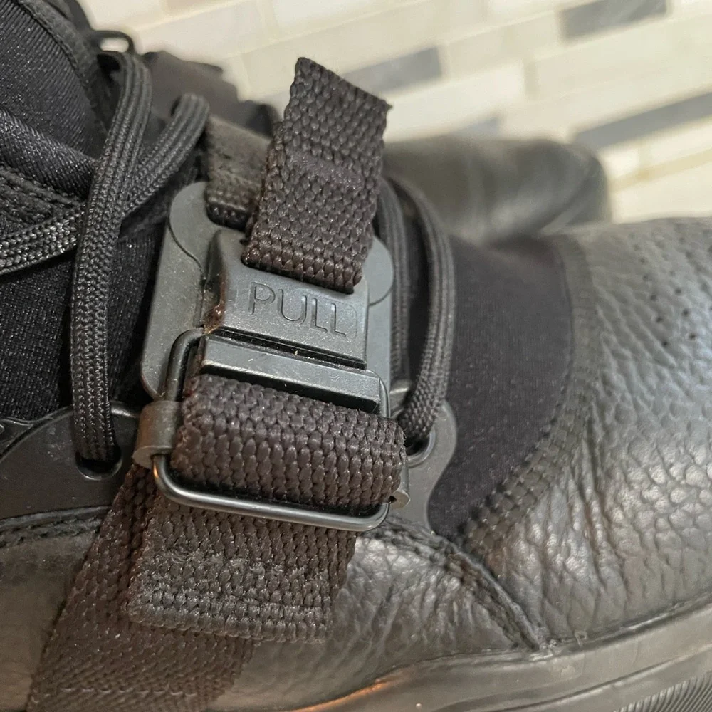 Nike Air Force 270 Triple Black High top buckle strap Sneakers Mens 11
